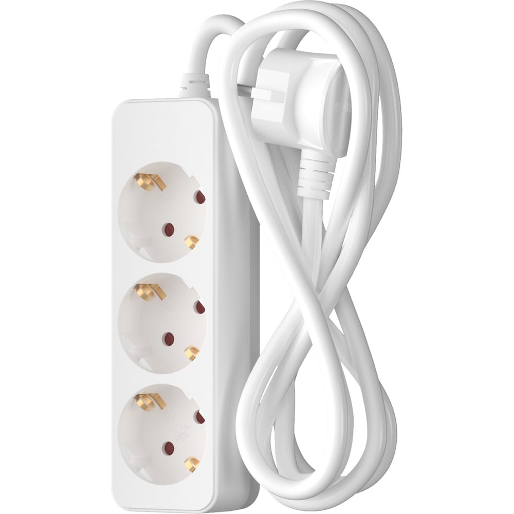 Изображение товара Сетевой удлинитель 3м 3розетки с заземлением белый ФОТОН 16-33Е 11848
