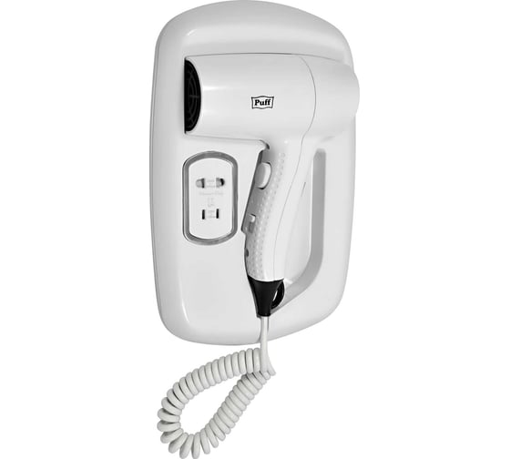 Изображение товара Настенный фен для волос Puff 1203b белый, 1,2 квт 1405.033
