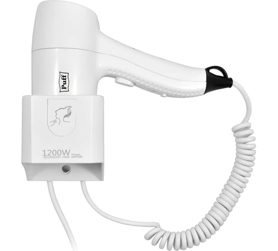 Изображение товара Настенный фен для волос Puff 1205 белый, 1.2 квт 1405.035