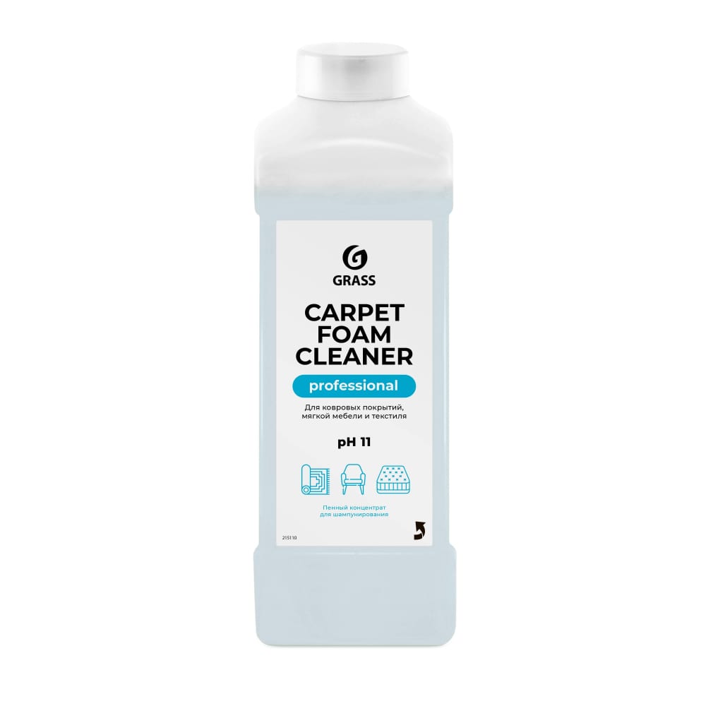 фото Чистящее средство для чистки ковров диванов carpet foam cleaner grass 1л химчистка мебели пятновыводитель 215110