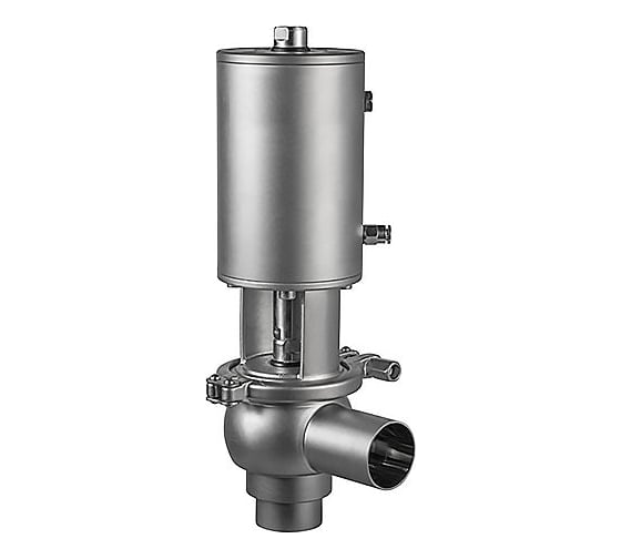 Изображение товара Односедельный отсечной клапан с пневмоприводом TITAN LOCK  нержавеющая сталь, под приварку, DN40, тип 20 TL40OSVP-20-WD