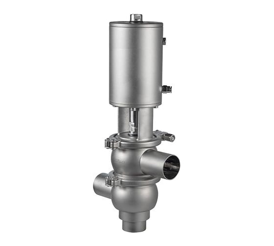 Изображение товара Односедельный распределительный клапан с пневмоприводом TITAN LOCK  нержавеющая сталь, под приварку, DN65, тип 21 TL65ODVP-21-WD