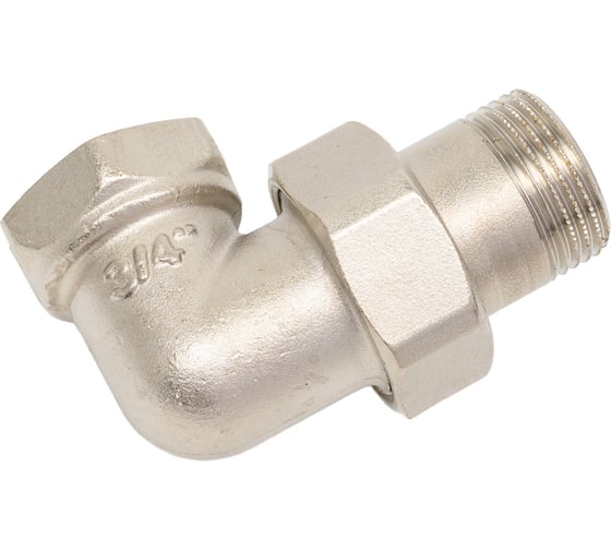 Изображение товара Разъемное угловое соединение "американка" STOUT Sft-0057-000034 вн, уплотнение под гайкой o-ring кольцо, никелированное 3/4 RG008T5Q9RH8R3