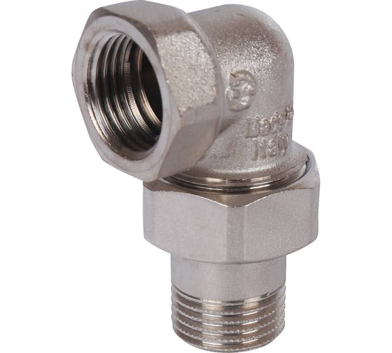 Изображение товара Разъемное угловое соединение "американка" STOUT Sft-0057-000012 вн, уплотнение под гайкой o-ring кольцо, никелированное 1/2 RG008T5Q9PCKPI