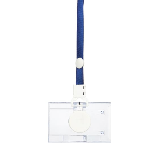 Изображение товара Горизонтальный бейдж ProMega office 90x55 мм с держателем-рулеткой и синей тесьма разм вклад: 85x54 мм 388119