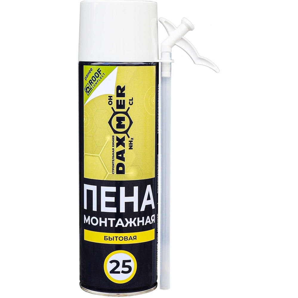 Изображение товара Пена монтажная бытовая Daxmer 25, 650 мл (350 г), 00000431636, 00-00458221