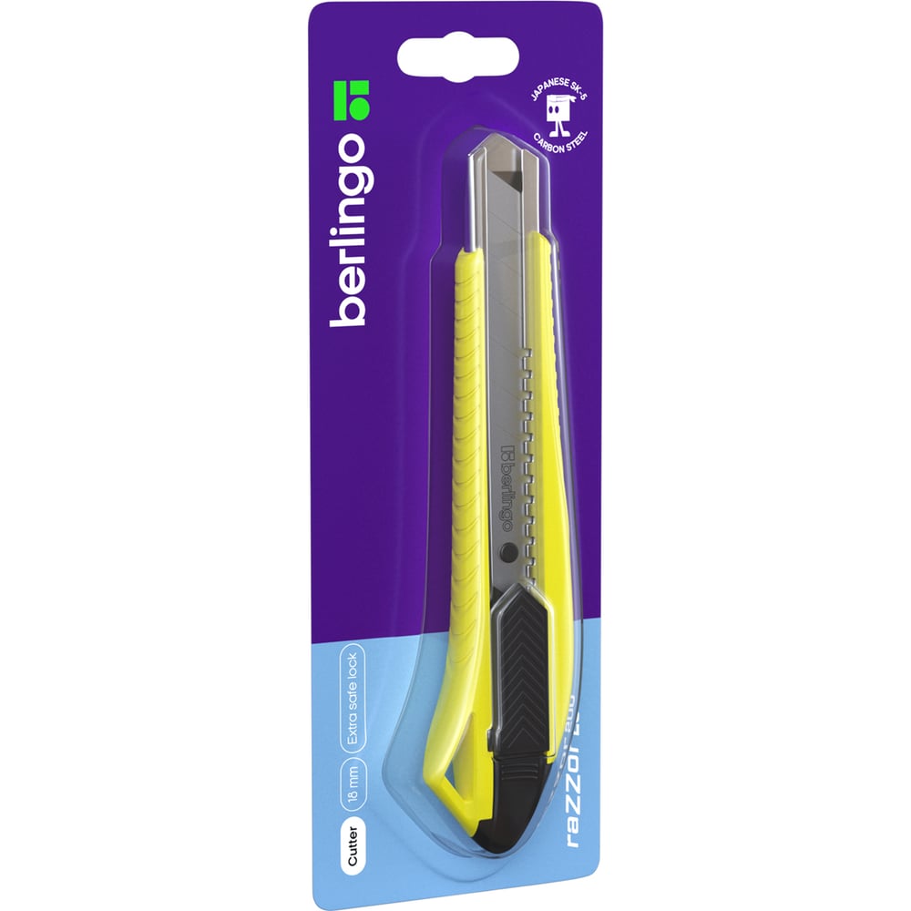 Изображение товара Канцелярский нож Berlingo razzor 200 18 мм с автоматическим фиксатором