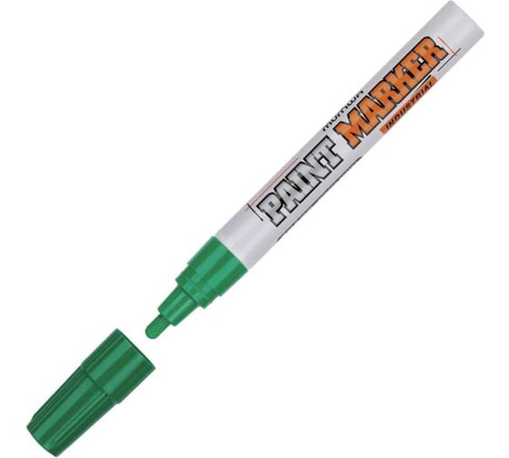 Изображение товара Маркер-краска Munhwa industrial зеленый, 2-4 мм, нитро-основа для промышленного применения, 12 шт. IPM-04