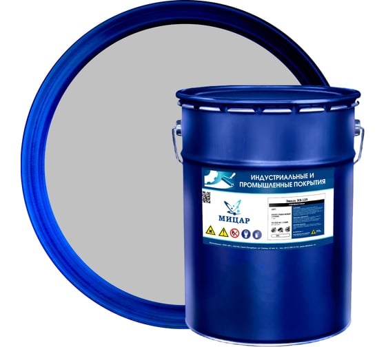 Изображение товара Эмаль Мицар ХВ-125 18 кг, серебристый УТ000012694