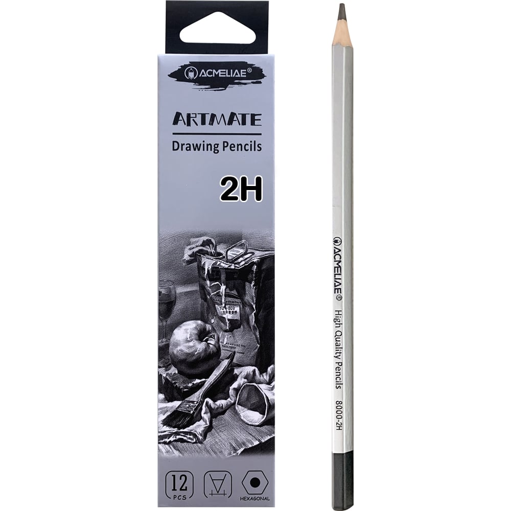 Чернографитный карандаш ACMELIAE карандаш чернографитный 2 2 мм berlingo riddle hb черное дерево круглый заточенный микс