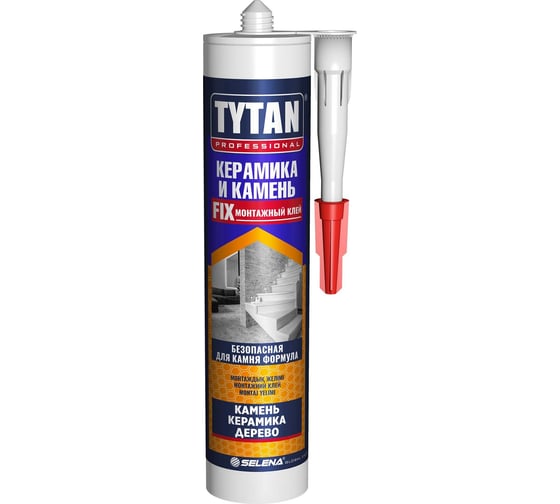 Изображение товара Экспресс-клей Tytan PROFESSIONAL камень, керамика, древесина, белый, 310 мл 16134 247385