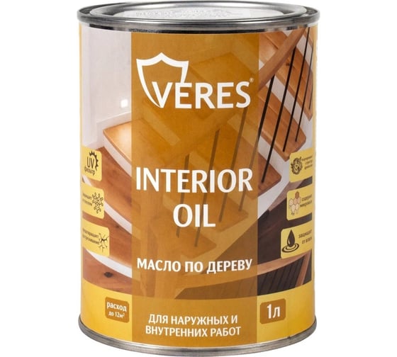 Изображение товара Масло для дерева VERES interior oil, 1 л, бесцветное 255500
