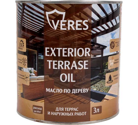 Изображение товара Масло для дерева VERES exterior terrase oil, 3 л, тик 255549