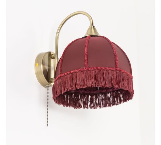 Изображение товара Бра Citilux Базель с бордовым абажуром и выключателем CL407313