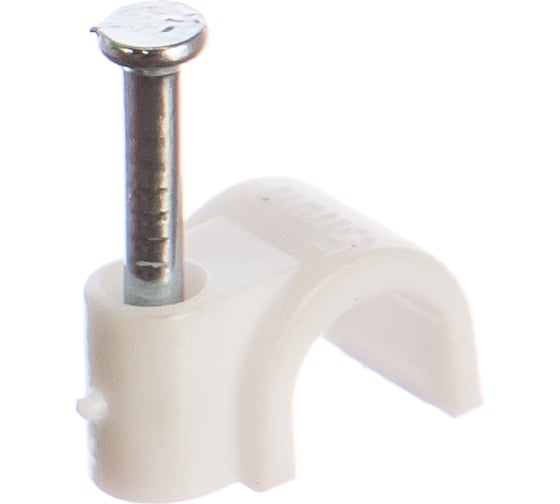 Изображение товара Пластиковая круглая скоба с гвоздем FORTISFLEX СПК 5 50шт 49459