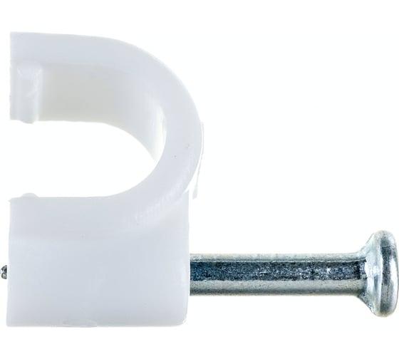 Изображение товара Пластиковая круглая скоба с гвоздем FORTISFLEX СПК 6 50шт 49458