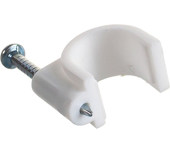 Изображение товара Пластиковая плоская скоба с гвоздем FORTISFLEX СПП 10 25шт 49454