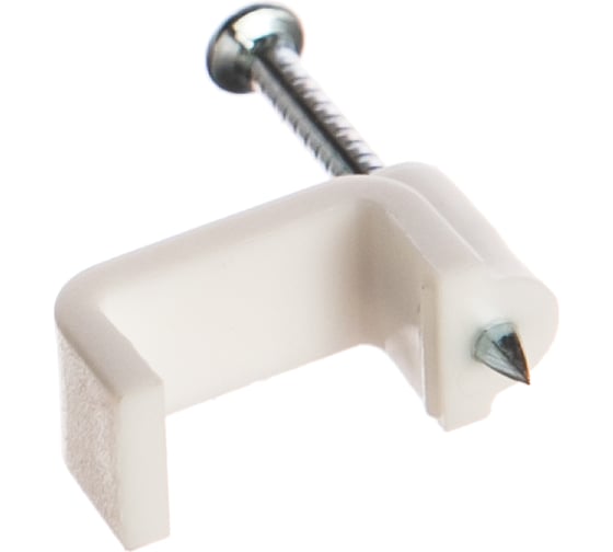 Изображение товара Пластиковая плоская скоба с гвоздем FORTISFLEX СПП 12 20шт 49455