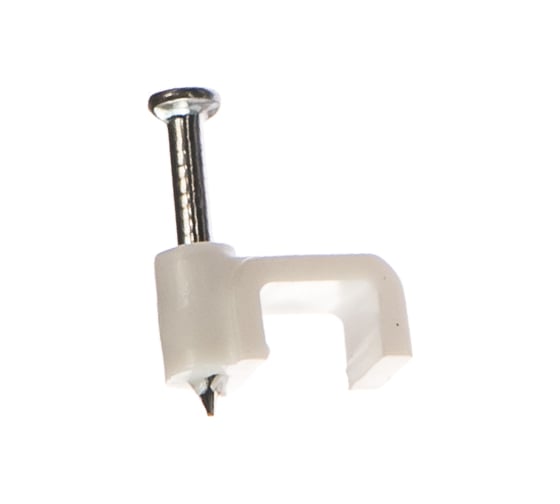 Изображение товара Пластиковая плоская скоба с гвоздем FORTISFLEX СПП 6 50шт 49450