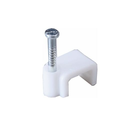 Изображение товара Пластиковая плоская скоба с гвоздем FORTISFLEX СПП 7 50шт 49451