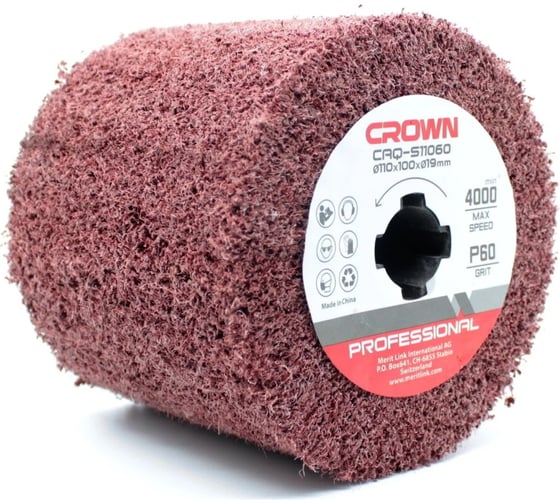 Изображение товара Щетка абразивная 110 мм, Р60 Crown CAQ-S11060