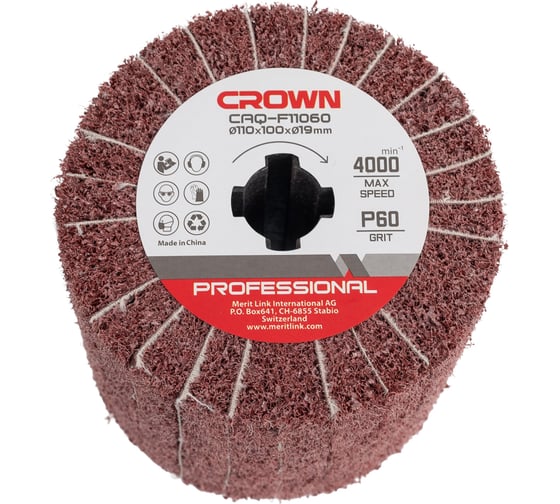 Изображение товара Щетка абразивная 110 мм, Р60 Crown CAQ-F11060