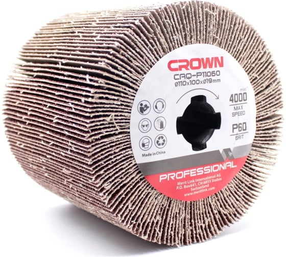 Изображение товара Щетка абразивная 110 мм, Р60 Crown CAQ-P11060