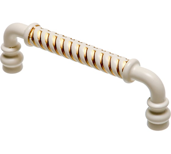 Изображение товара Ручка-скоба Kerron 96 мм, белый с золотом RS-121-96 WG