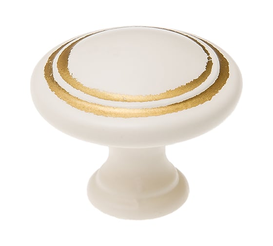 Изображение товара Ручка-кнопка Kerron белый с золотом RK-121 WG