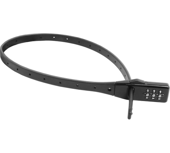 Изображение товара Навесной кодовый замок с нерж. тросом БУЛАТ ВС 455 НС 11х530 мм, черный 14743