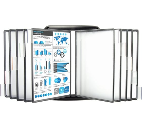 Изображение товара Настенная демосистема ProMega office А4 10 панелей черного цвета 268188