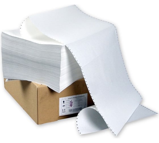 Изображение товара Бумага ProMega jet с неотрывной перфорацией однослойная 210 мм 12 белизна 100 1500 листов 102571