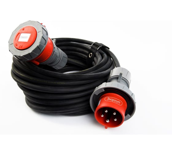 Изображение товара Удлинитель силовой шнур энаргит 380 вольт, кг 5x1,5 (30 метров, 1 розетка - 16а/iec60309, ip 67) КГ515-30-1-67