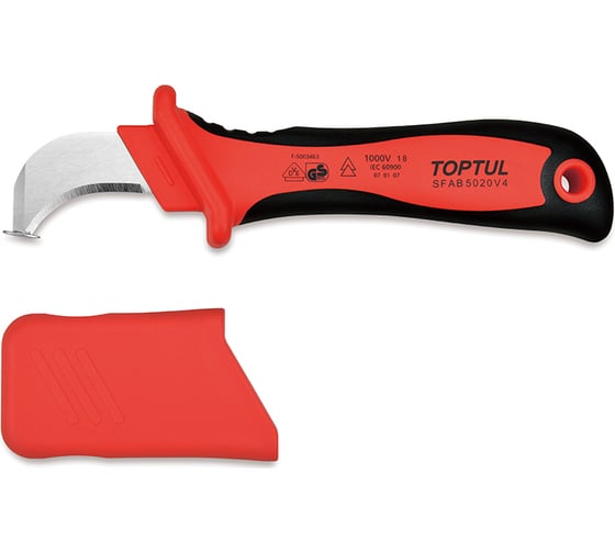Изображение товара Нож для снятия изоляции с загнутым лезвием TOPTUL VDE 1000V SFAB5020V4