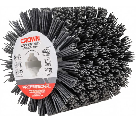 Изображение товара Щетка нейлоновая 110 мм, Р120 Crown CAQ-N11014120