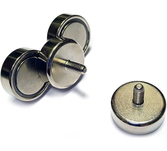 Изображение товара Магнитное крепление Проф-Магнит под гайку С20, в комплекте с шайбой и гайкой М4, сцепление 9 кг - 4 шт. PMYP-C-20