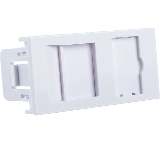 Изображение товара Вставка 45x22,5 аналог Mosaic для 1 модуля формата Keystone Jack со шторкой Hyperline SIP2-1K-M45-22.5 35206