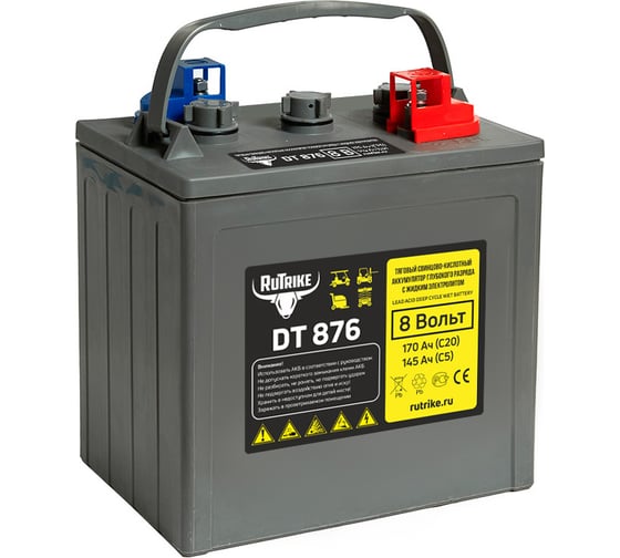 Изображение товара Тяговый WET аккумулятор Rutrike DT876 (T-875) 8V145A/H C5 024198