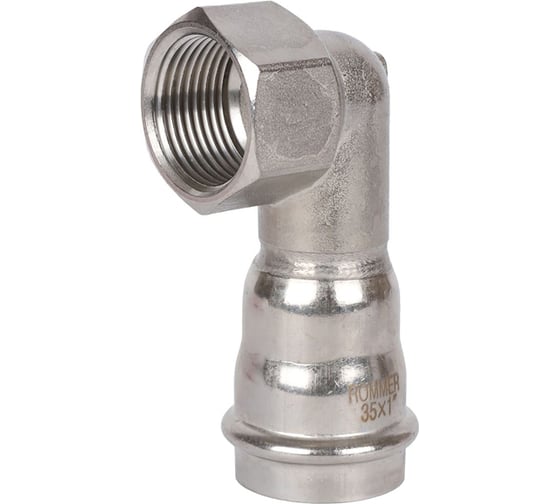 Изображение товара Угольник-переходник ROMMER впр-вр, 35x1, из нержавеющей стали, прессовой Rss-0009-000351 RG0091KSNOG118