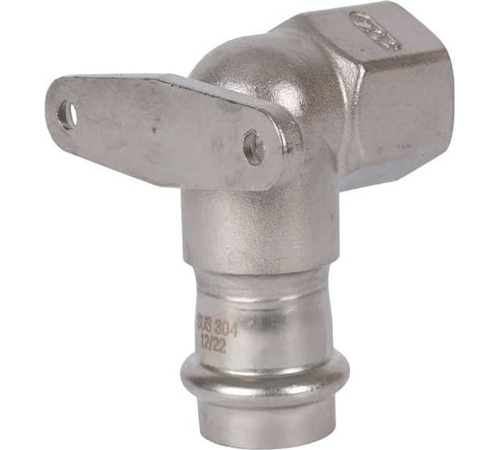 Изображение товара Угольник ROMMER настенный, с креплением, впр-вр, 22x1/2, из нержавеющей стали, прессовой Rss-0011-002212 RG0091KSNOIAHT