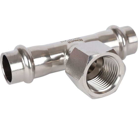 Изображение товара Тройник-переходник ROMMER впр-вр, 15x1/2, из нержавеющей стали, прессовой Rss-0015-001512 RG0091KSNOOCAU