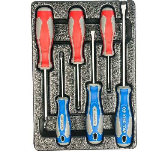 Изображение товара Набор отверток (ложемент, 6 предметов) KING TONY 9-31106MR