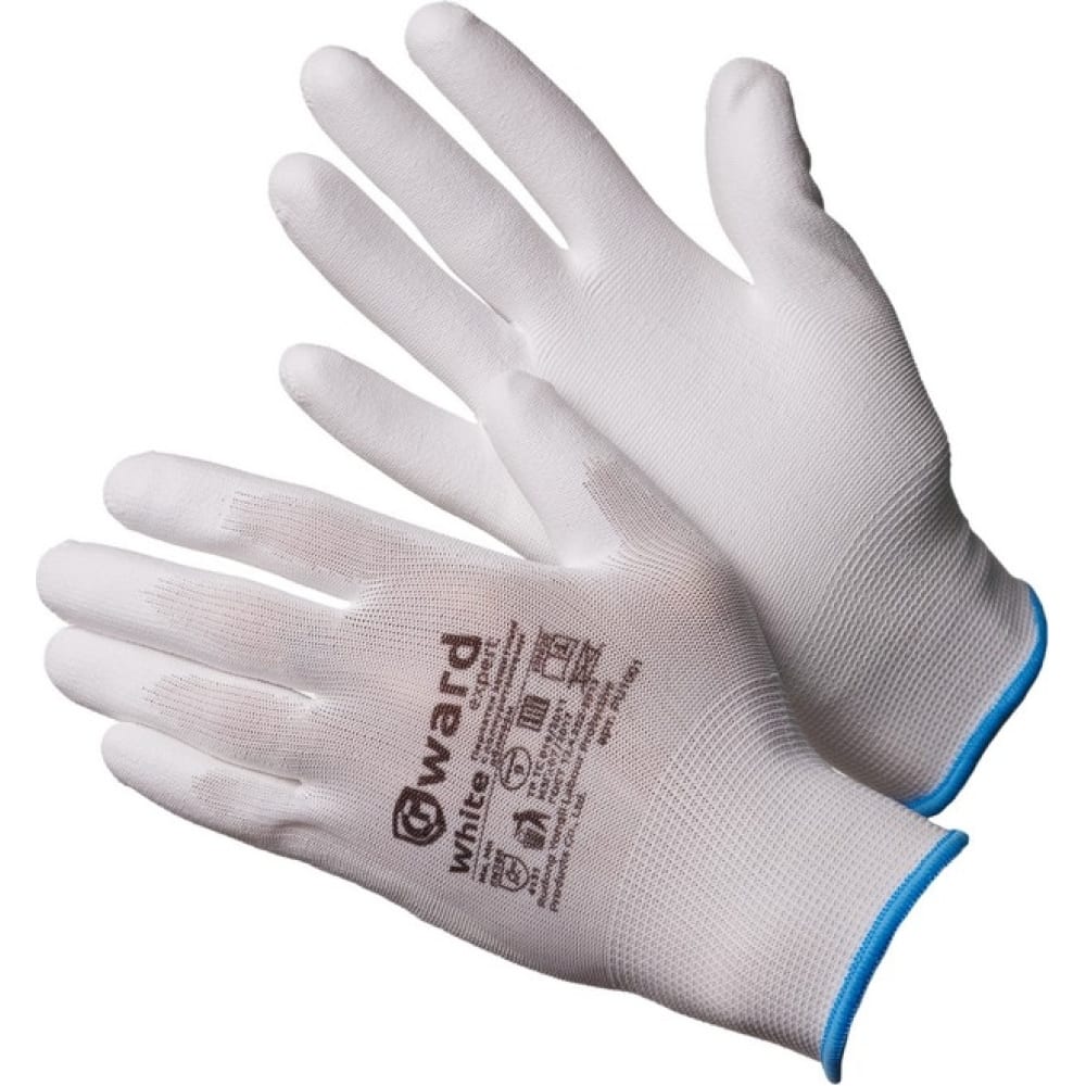 Нейлоновые перчатки Gward, размер L, цвет белый