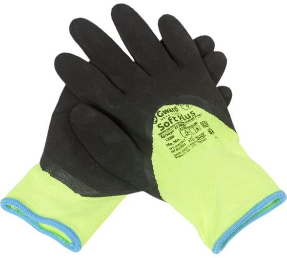 Изображение товара Нейлоновые перчатки со вспененным латексным покрытием Gward Soft Plus, 3/4 облив, р.L 12 пар L2008/L