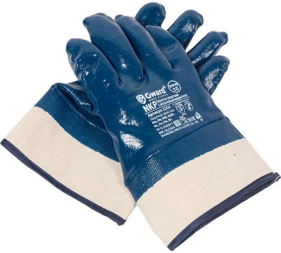 Изображение товара Перчатки Gward NKP МБС, КЩС, полное нитриловое покрытие, манжет-крага, р. XL 12 пар 2204
