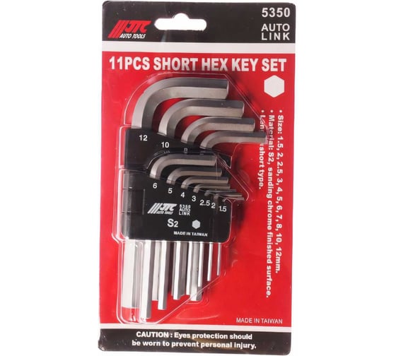 Изображение товара Набор Г-образных шестигранных ключей 1.5-12мм 11шт JTC 5350