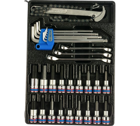 Изображение товара Набор торцевых насадок (шестигранники, Г-образные и разрезные ключи, ложемент, 31 предмет) KING TONY 9-90131MR