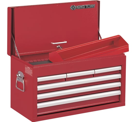 Изображение товара Инструментальный ящик, 6 ящиков и отсек, красный KING TONY 87411-6B