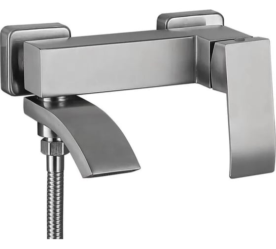 Изображение товара Смеситель для ванны и душа OUTE Водопад с выдвижным изливом 16 см, каскадная подача воды, нержавеющая сталь SUS304, сатин, однорычажный, керамический картридж 35 мм T40602