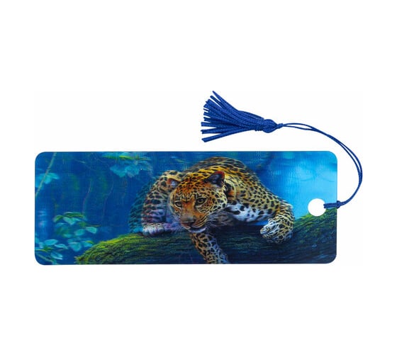 Изображение товара Закладка для книг Леопард 3D BRAUBERG, объемная, с декоративным шнурком-завязкой 6 шт 125766